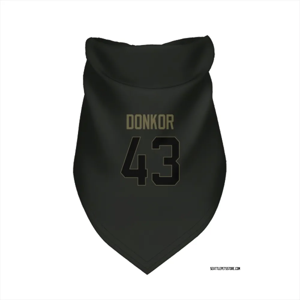 Seattle Seahawks Aaron Donkor Black Service Pet Bandana for Dog & Cat
