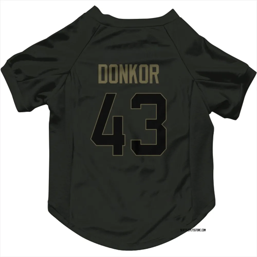 Seattle Seahawks Aaron Donkor Black Service Pet Jersey for Dog & Cat