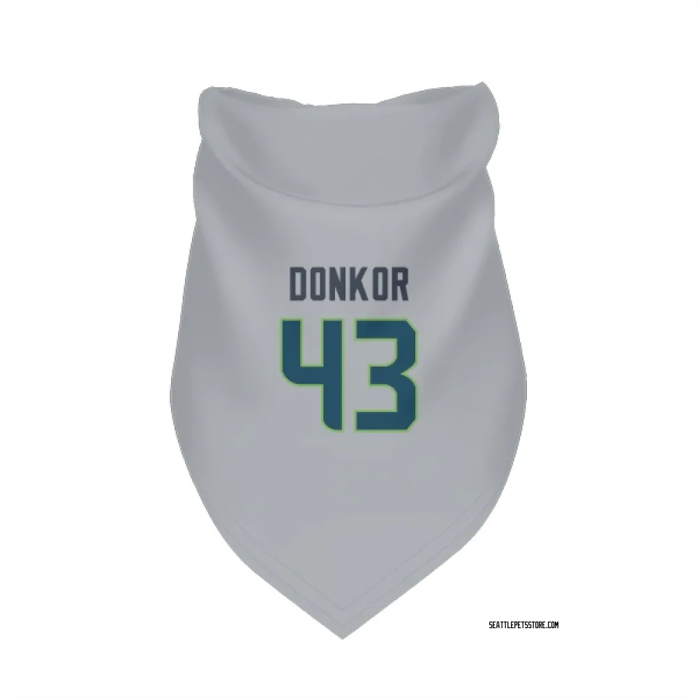 Seattle Seahawks Aaron Donkor Gray Pet Bandana for Dog & Cat