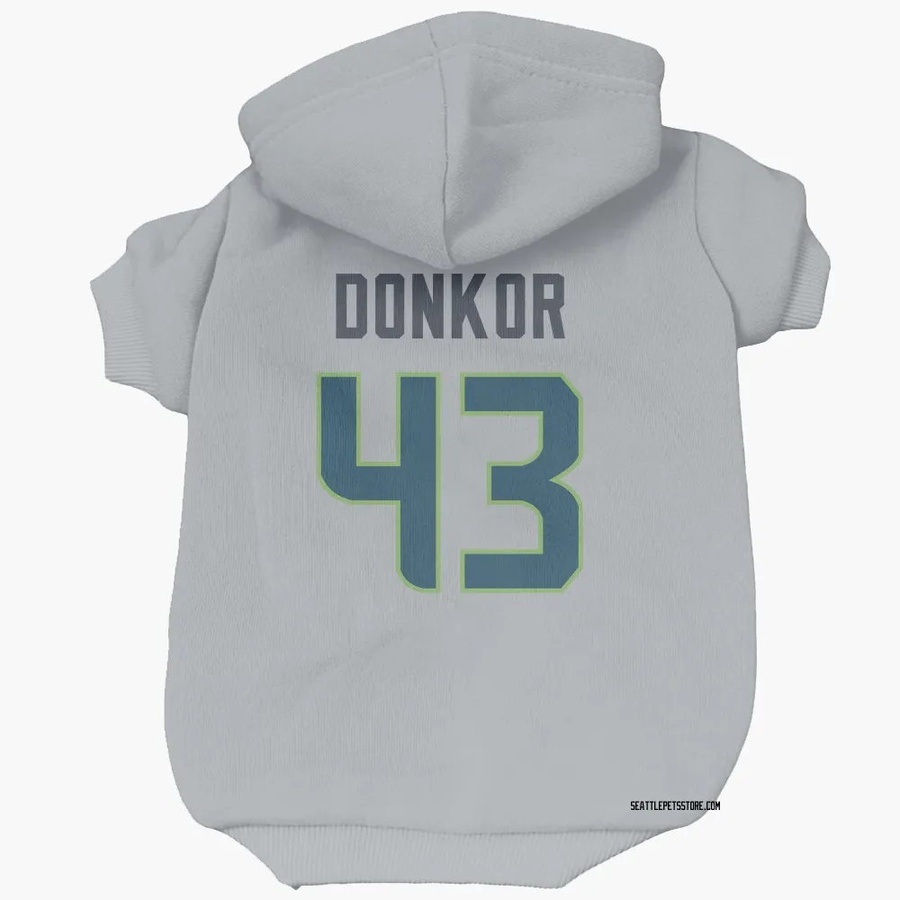 Seattle Seahawks Aaron Donkor Gray Pet Hoodie for Dog & Cat
