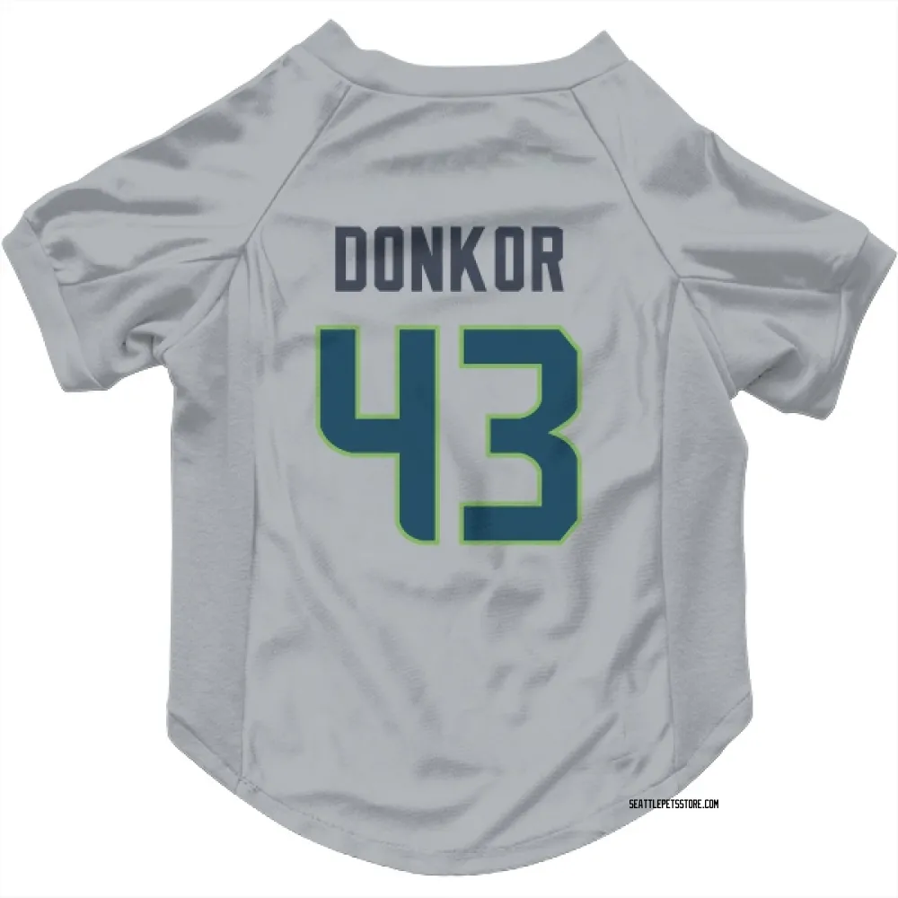 Seattle Seahawks Aaron Donkor Gray Pet Jersey for Dog & Cat