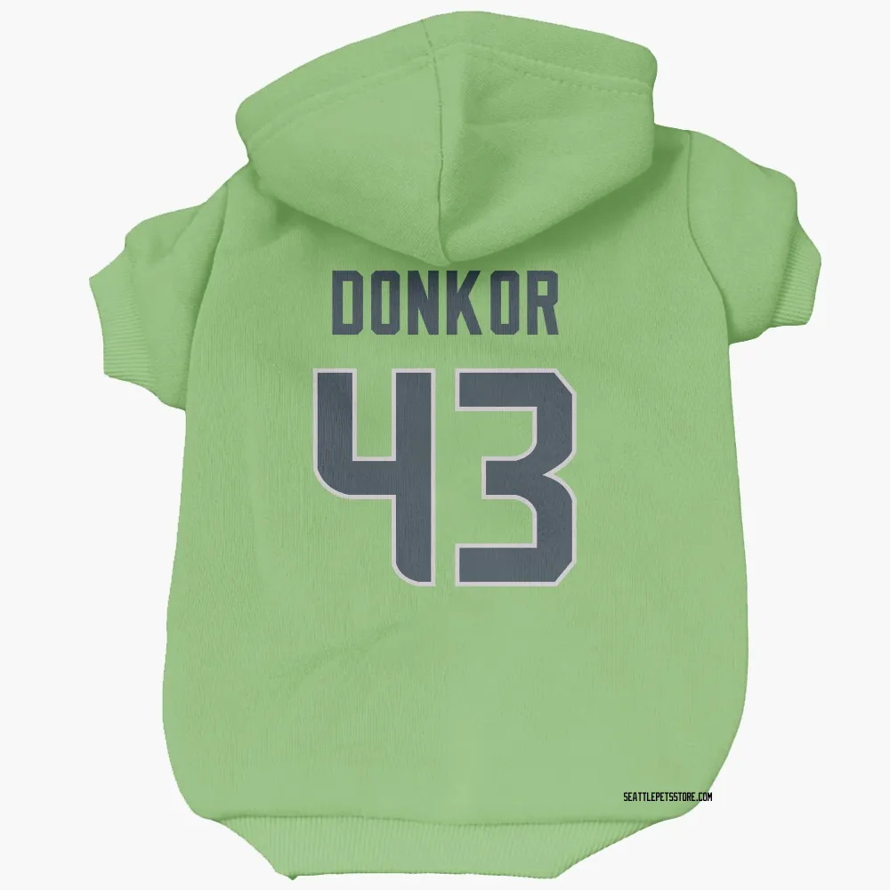 Seattle Seahawks Aaron Donkor Neon Green Pet Hoodie for Dog & Cat