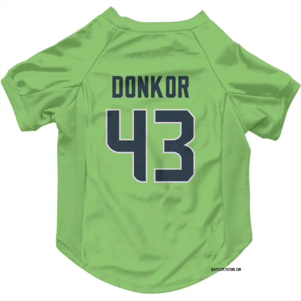 Seattle Seahawks Aaron Donkor Neon Green Pet Jersey for Dog & Cat
