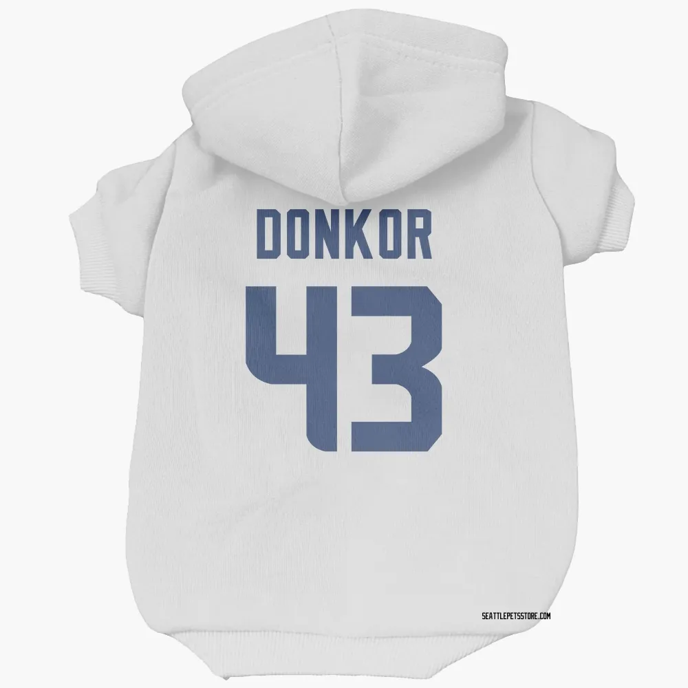 Seattle Seahawks Aaron Donkor White Pet Hoodie for Dog & Cat