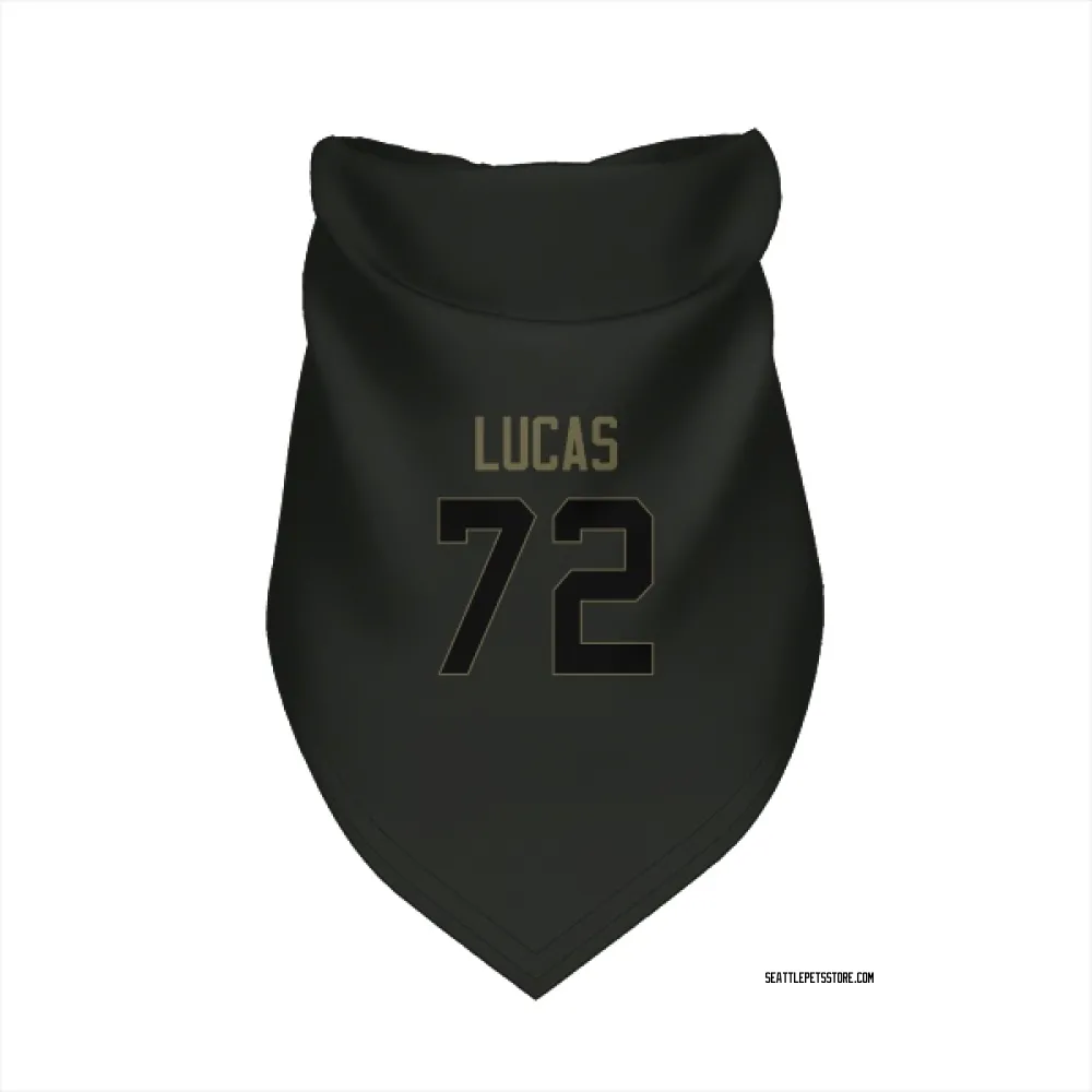 Seattle Seahawks Abraham Lucas Black Service Pet Bandana for Dog & Cat