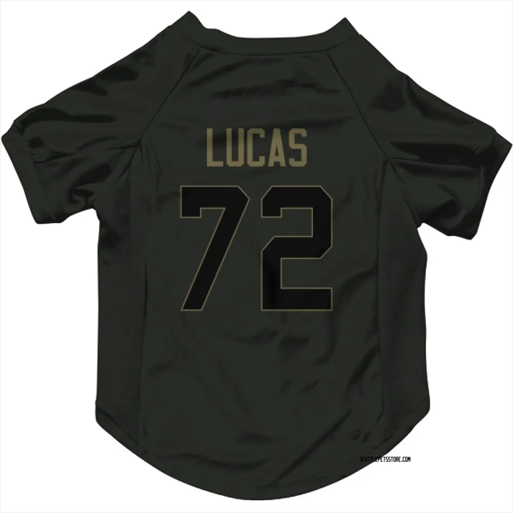 Seattle Seahawks Abraham Lucas Black Service Pet Jersey for Dog & Cat