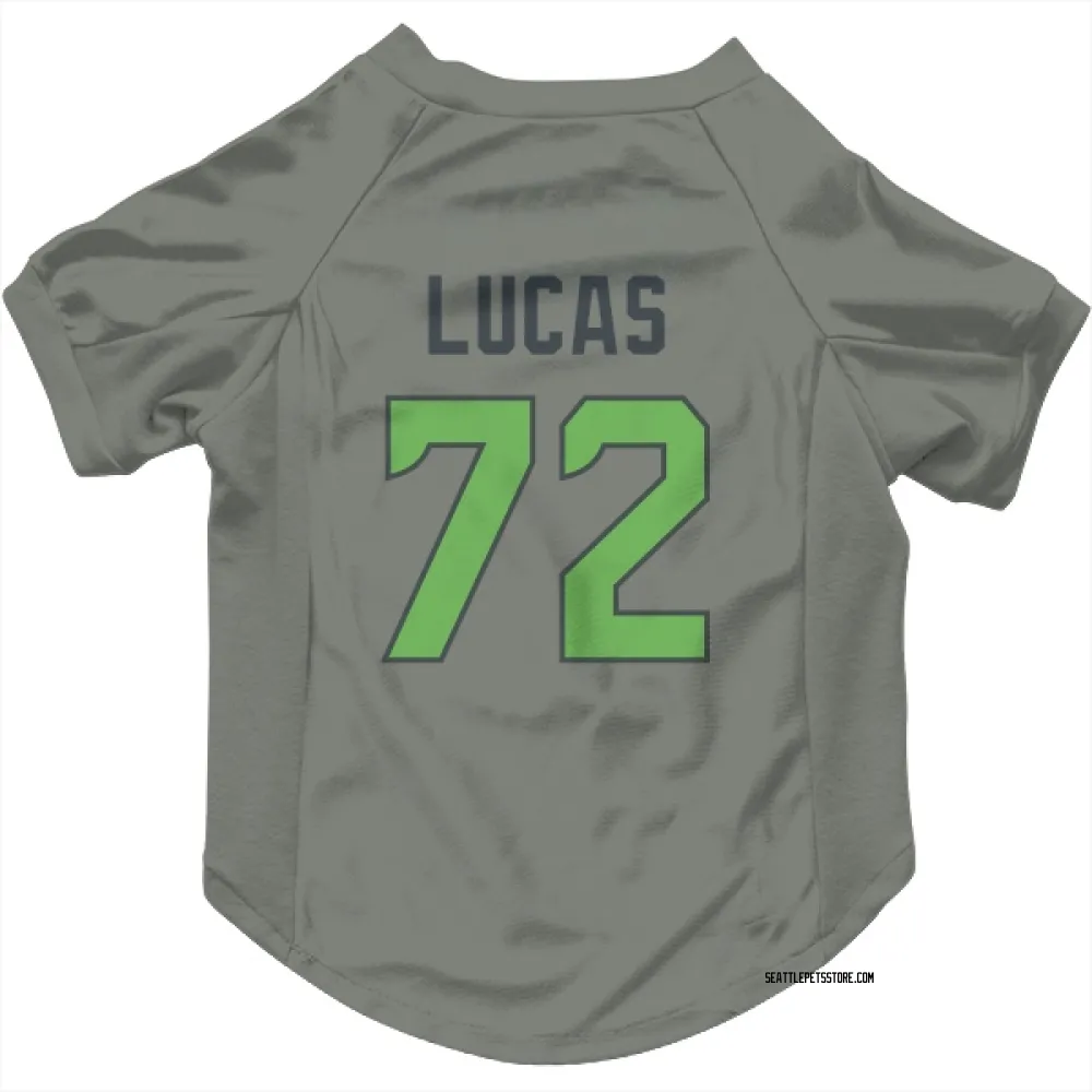 Seattle Seahawks Abraham Lucas Gray Neon Green Pet Jersey for Dog & Cat