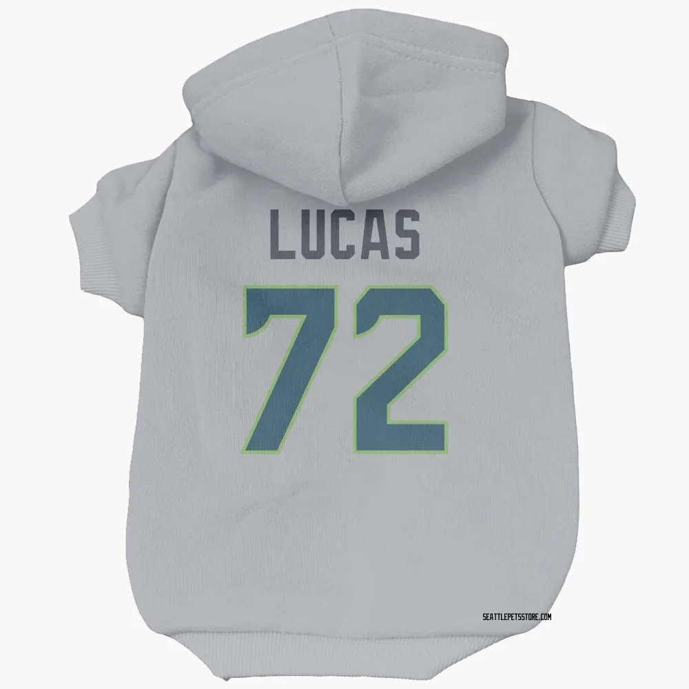 Seattle Seahawks Abraham Lucas Gray Pet Hoodie for Dog & Cat