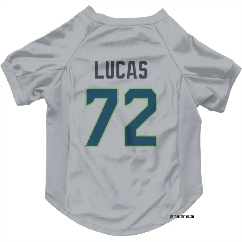 Seattle Seahawks Abraham Lucas Gray Pet Jersey for Dog & Cat