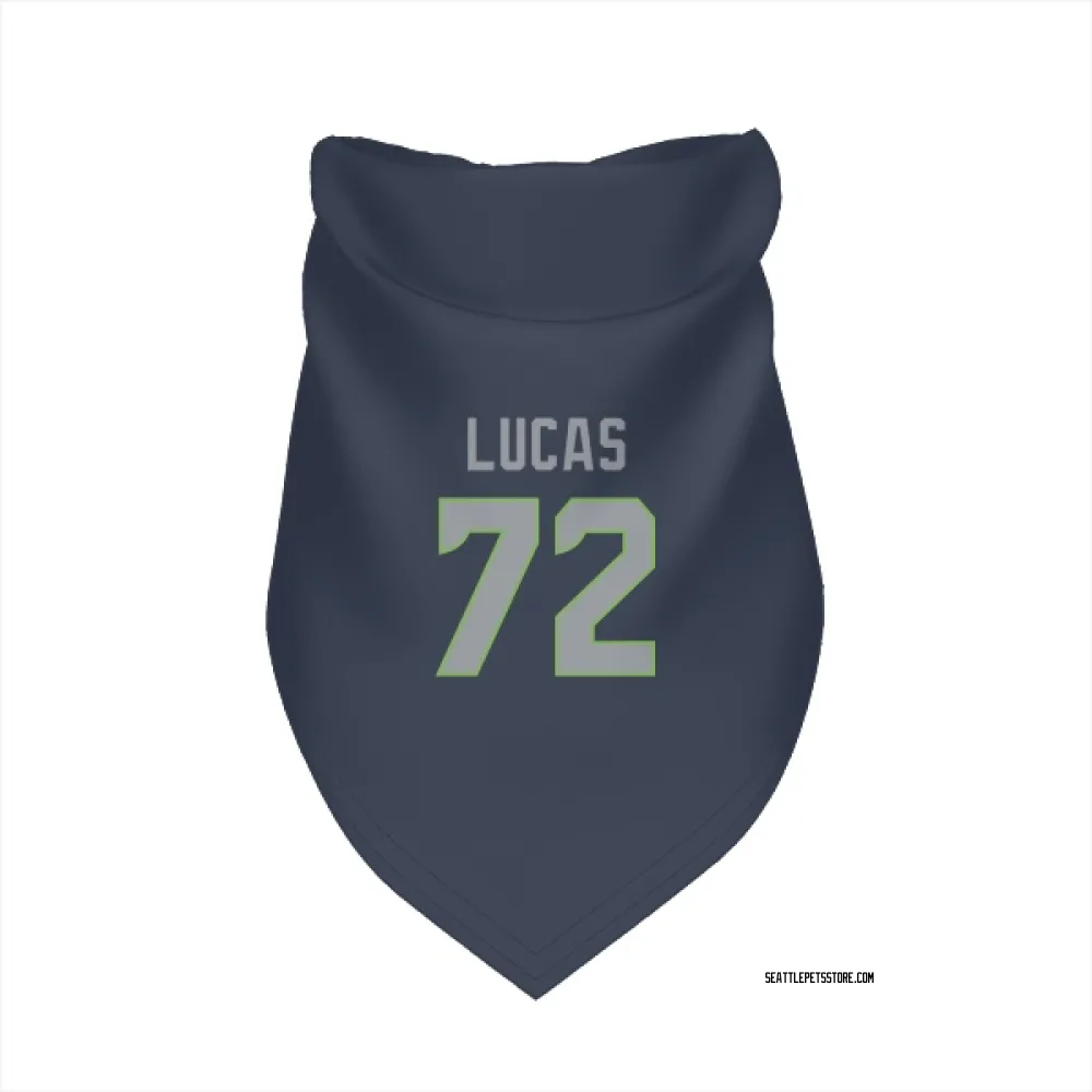 Seattle Seahawks Abraham Lucas Navy Pet Bandana for Dog & Cat