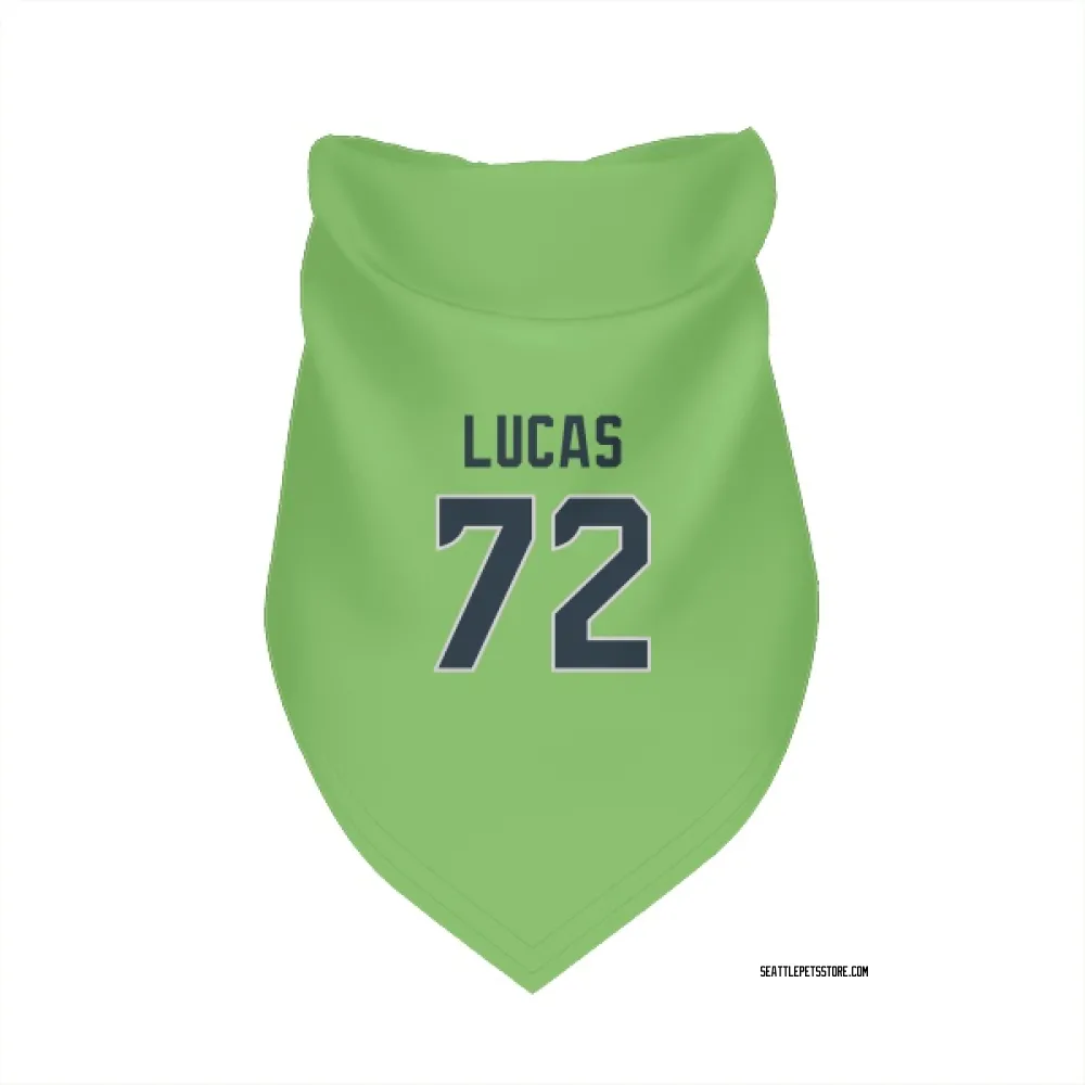 Seattle Seahawks Abraham Lucas Neon Green Pet Bandana for Dog & Cat