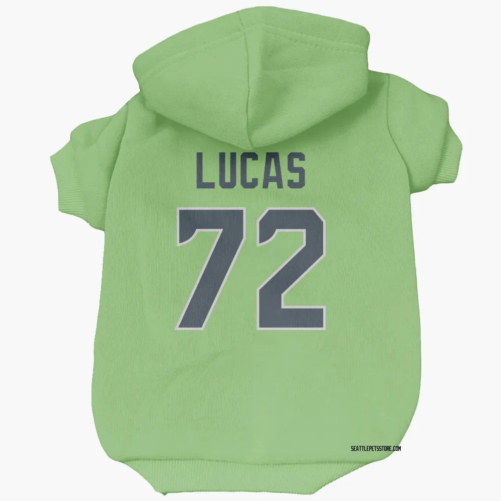 Seattle Seahawks Abraham Lucas Neon Green Pet Hoodie for Dog & Cat