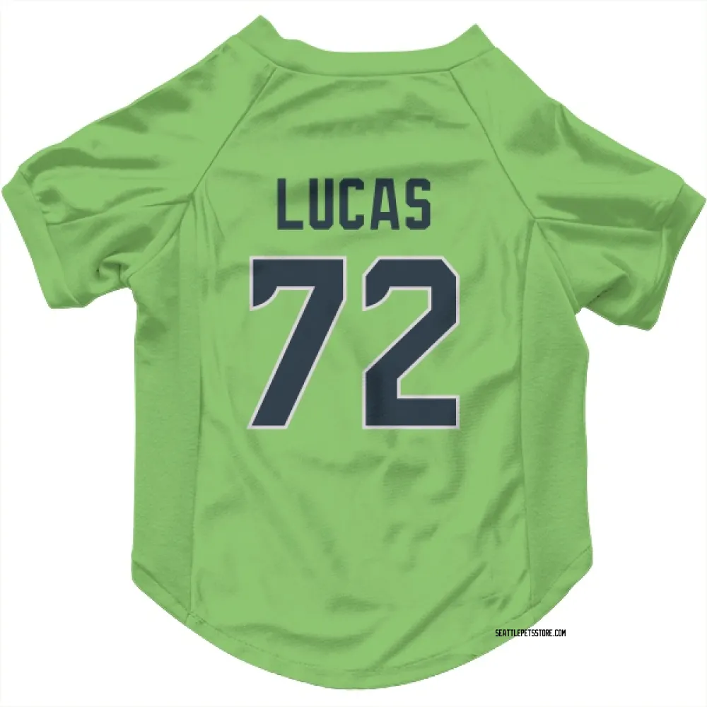 Seattle Seahawks Abraham Lucas Neon Green Pet Jersey for Dog & Cat