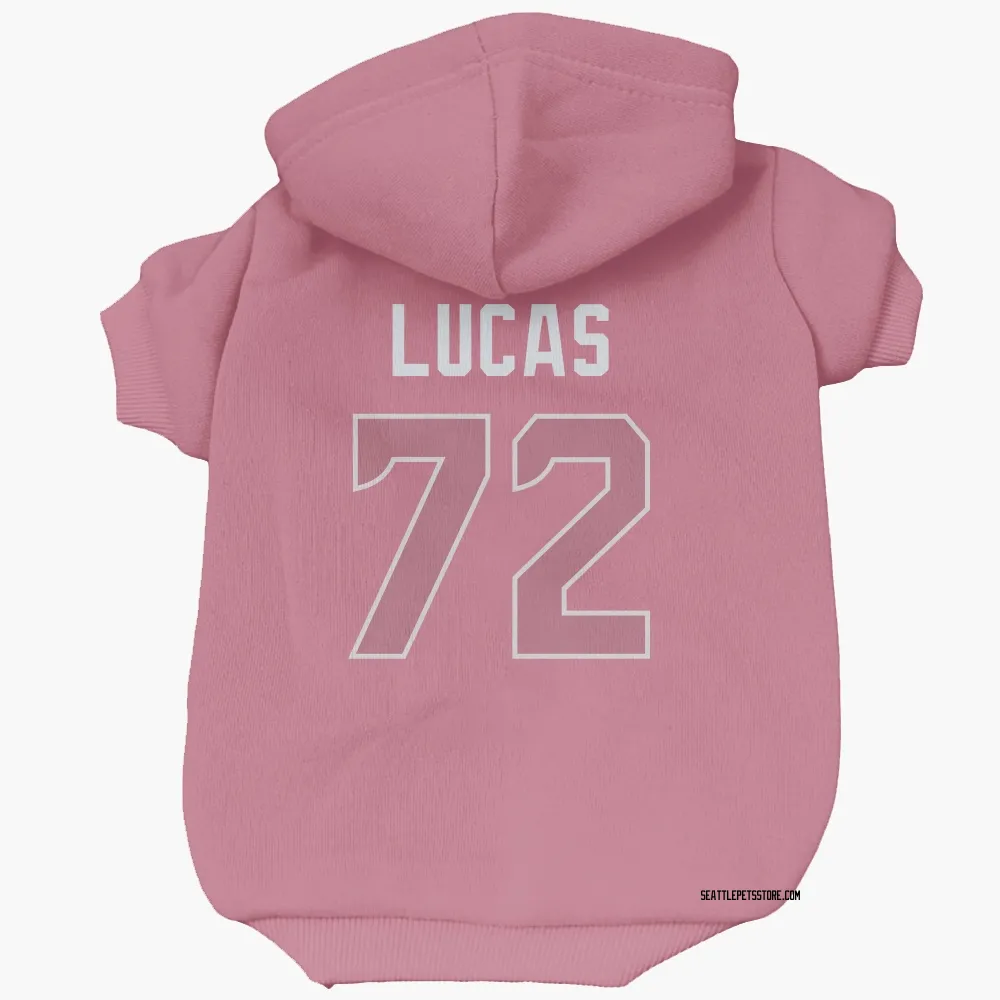 Seattle Seahawks Abraham Lucas Pink Pet Hoodie for Dog & Cat