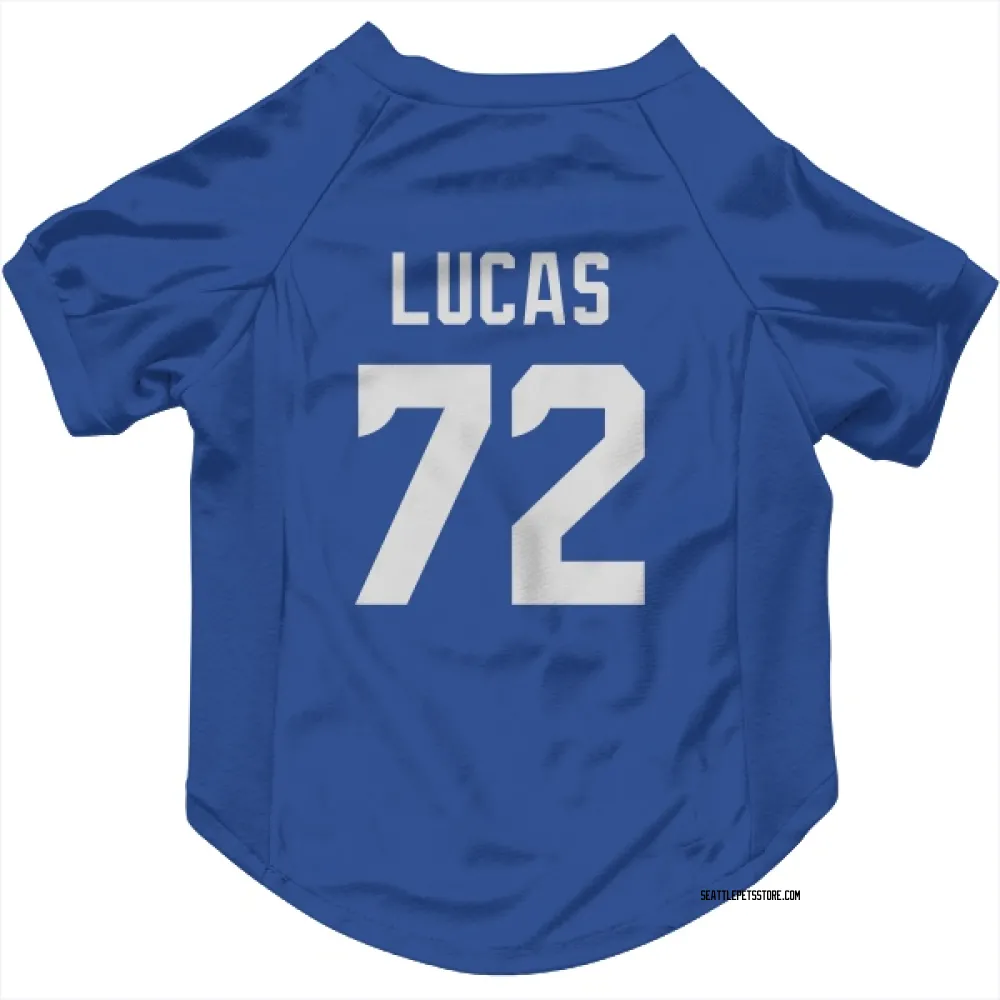 Seattle Seahawks Abraham Lucas Royal Pet Jersey for Dog & Cat