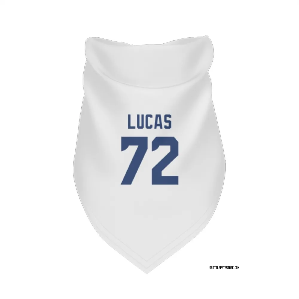 Seattle Seahawks Abraham Lucas White Pet Bandana for Dog & Cat