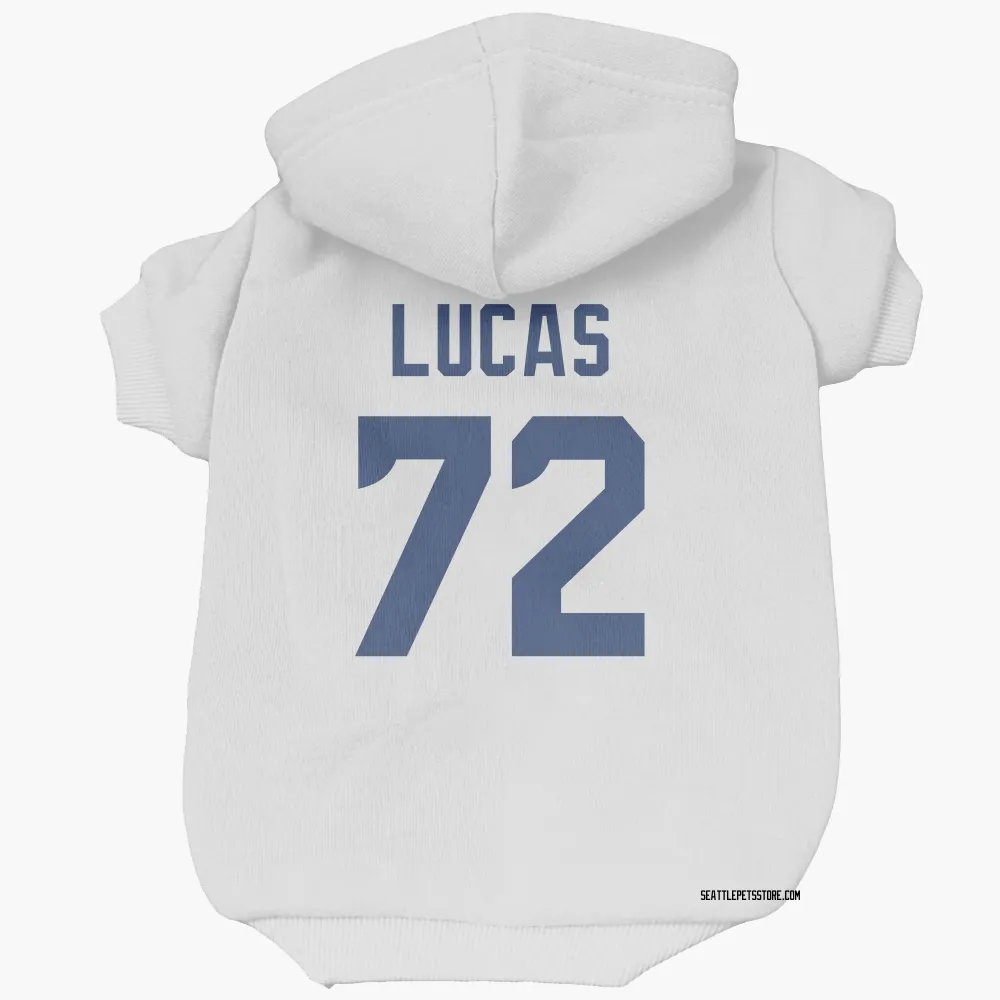 Seattle Seahawks Abraham Lucas White Pet Hoodie for Dog & Cat