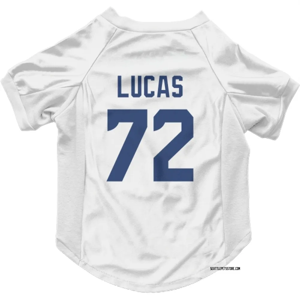 Seattle Seahawks Abraham Lucas White Pet Jersey for Dog & Cat