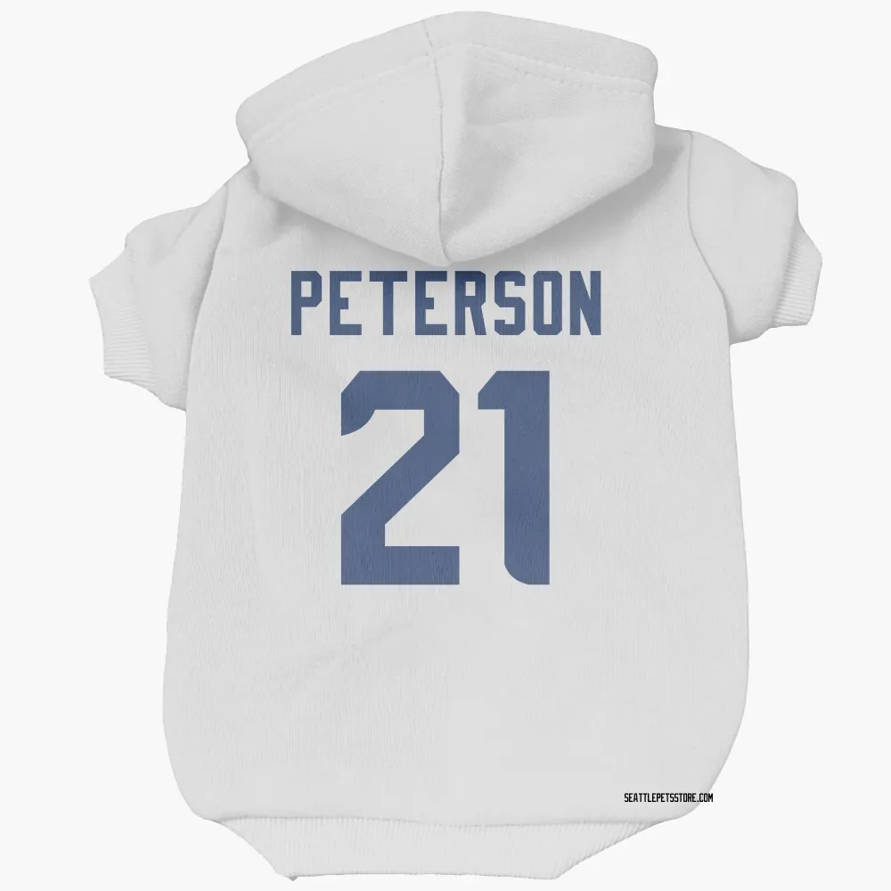 Seattle Seahawks Adrian Peterson White Pet Hoodie for Dog & Cat