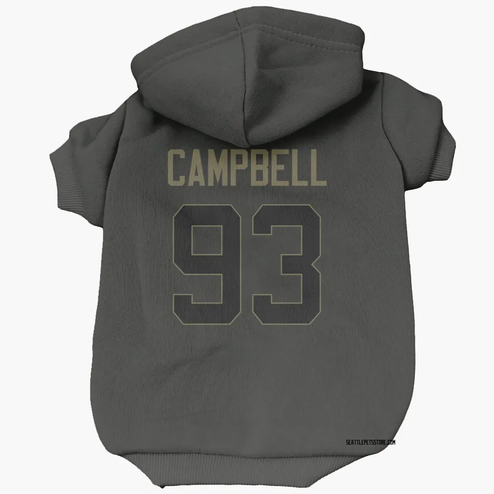Seattle Seahawks Anthony Campbell Black Service Pet Hoodie for Dog & Cat