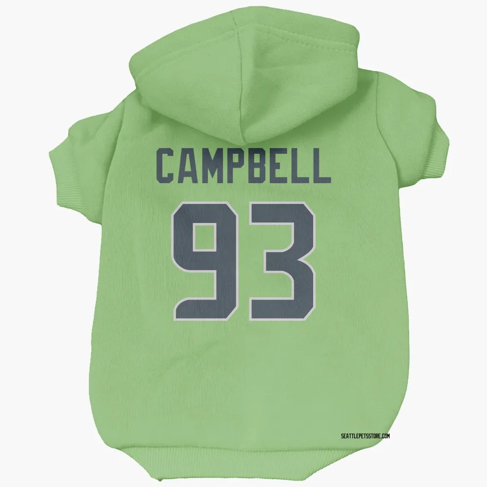 Seattle Seahawks Anthony Campbell Neon Green Pet Hoodie for Dog & Cat
