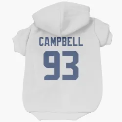 Seattle Seahawks Anthony Campbell White Pet Hoodie for Dog & Cat