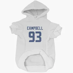 Seattle Seahawks Anthony Campbell White Pet Hoodie for Dog & Cat