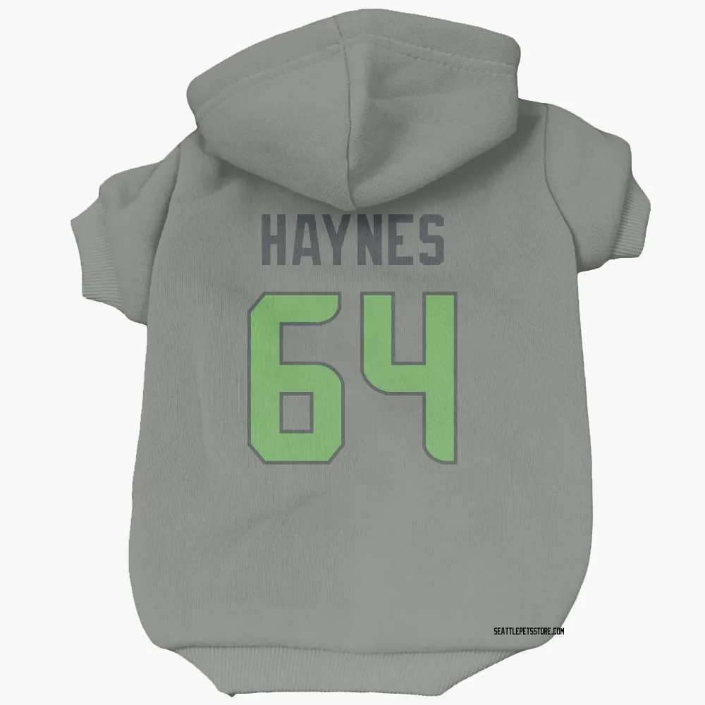 Seattle Seahawks Christian Haynes Gray Neon Green Pet Hoodie for Dog & Cat
