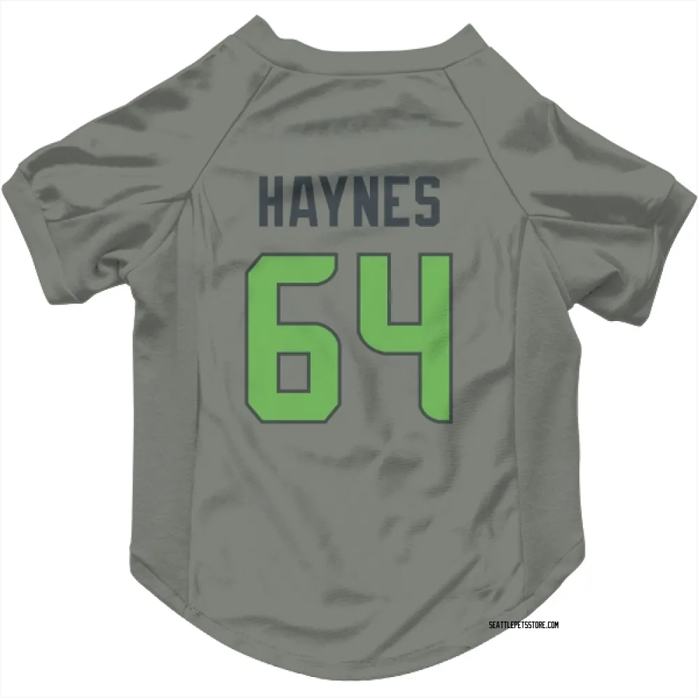 Seattle Seahawks Christian Haynes Gray Neon Green Pet Jersey for Dog & Cat