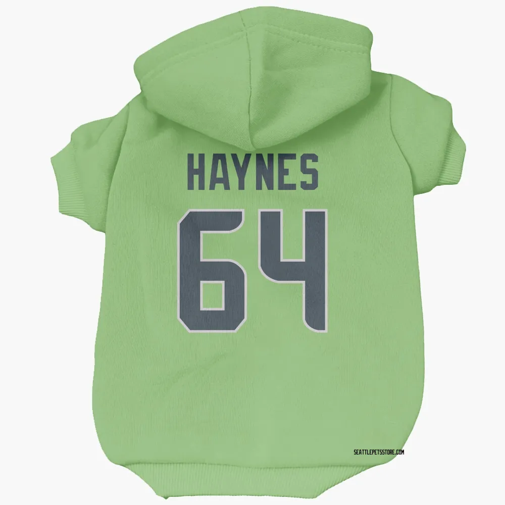 Seattle Seahawks Christian Haynes Neon Green Pet Hoodie for Dog & Cat