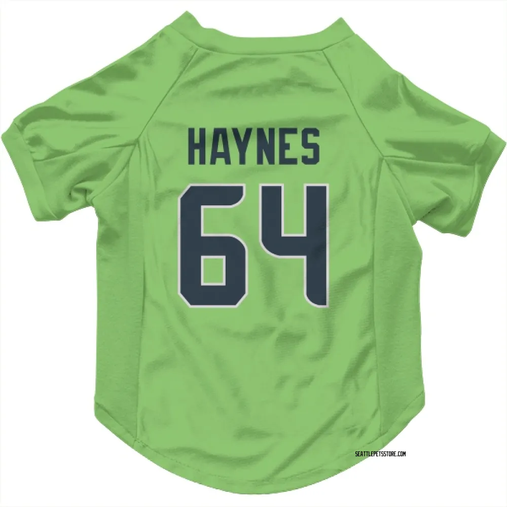Seattle Seahawks Christian Haynes Neon Green Pet Jersey for Dog & Cat