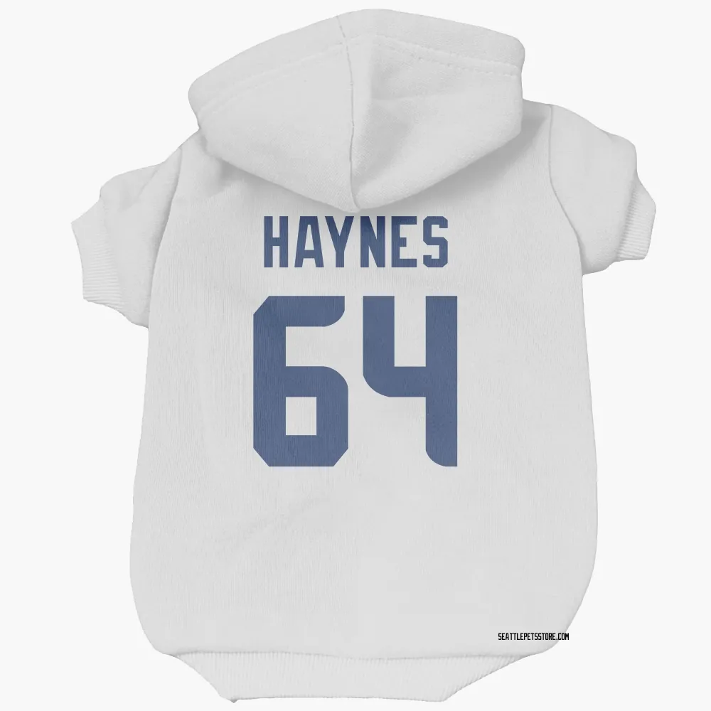 Seattle Seahawks Christian Haynes White Pet Hoodie for Dog & Cat