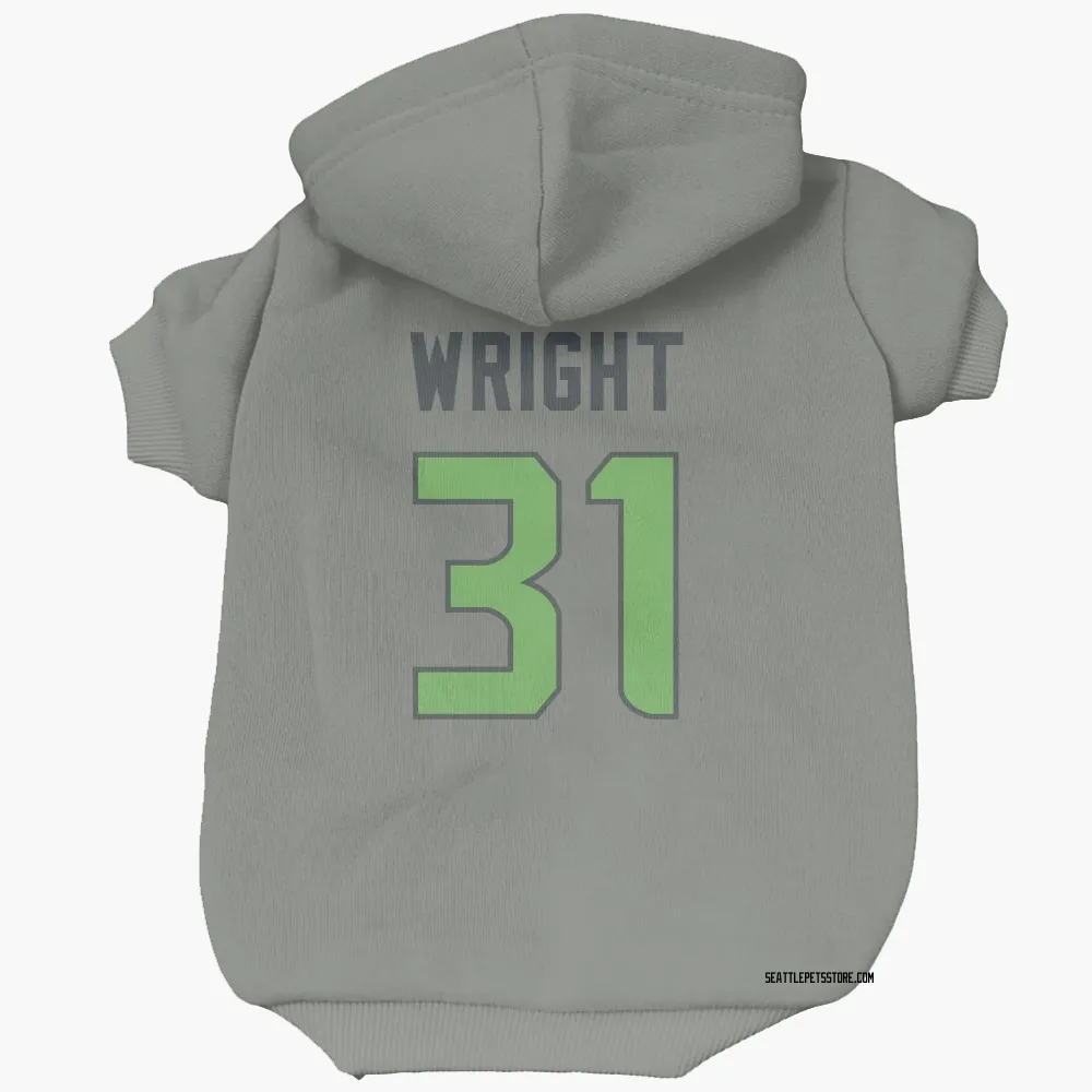 Seattle Seahawks Jacardia Wright Gray Neon Green Pet Hoodie for Dog & Cat