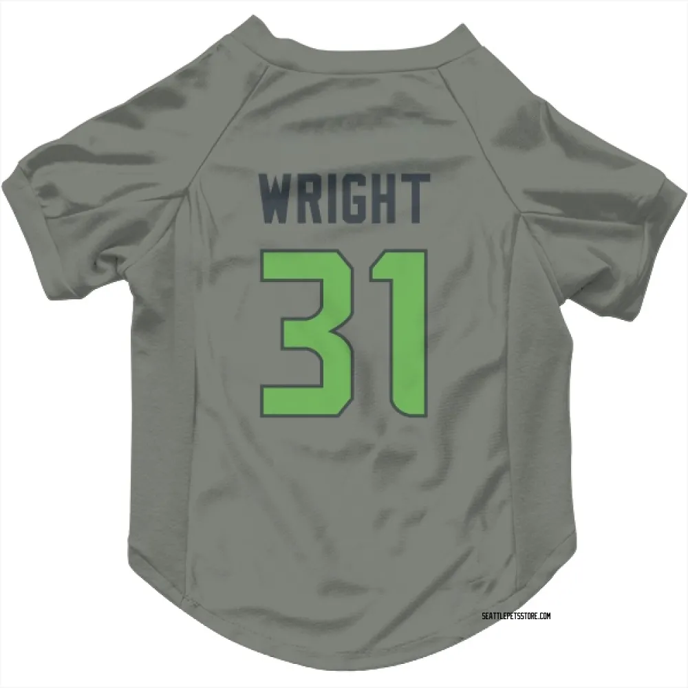 Seattle Seahawks Jacardia Wright Gray Neon Green Pet Jersey for Dog & Cat