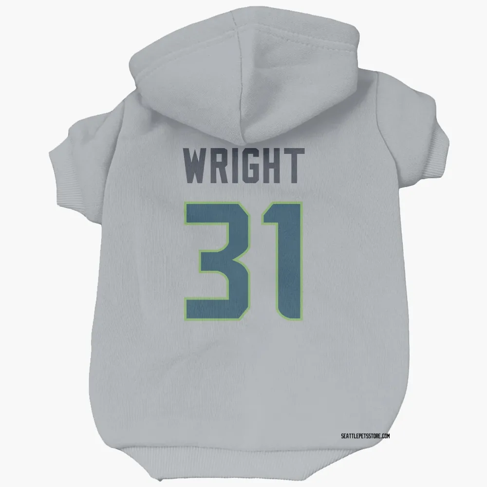 Seattle Seahawks Jacardia Wright Gray Pet Hoodie for Dog & Cat