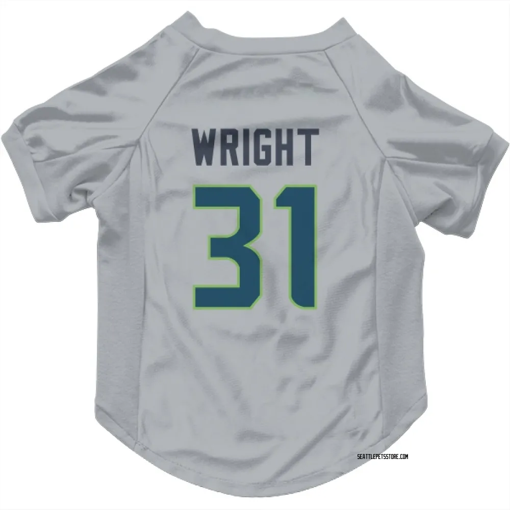 Seattle Seahawks Jacardia Wright Gray Pet Jersey for Dog & Cat