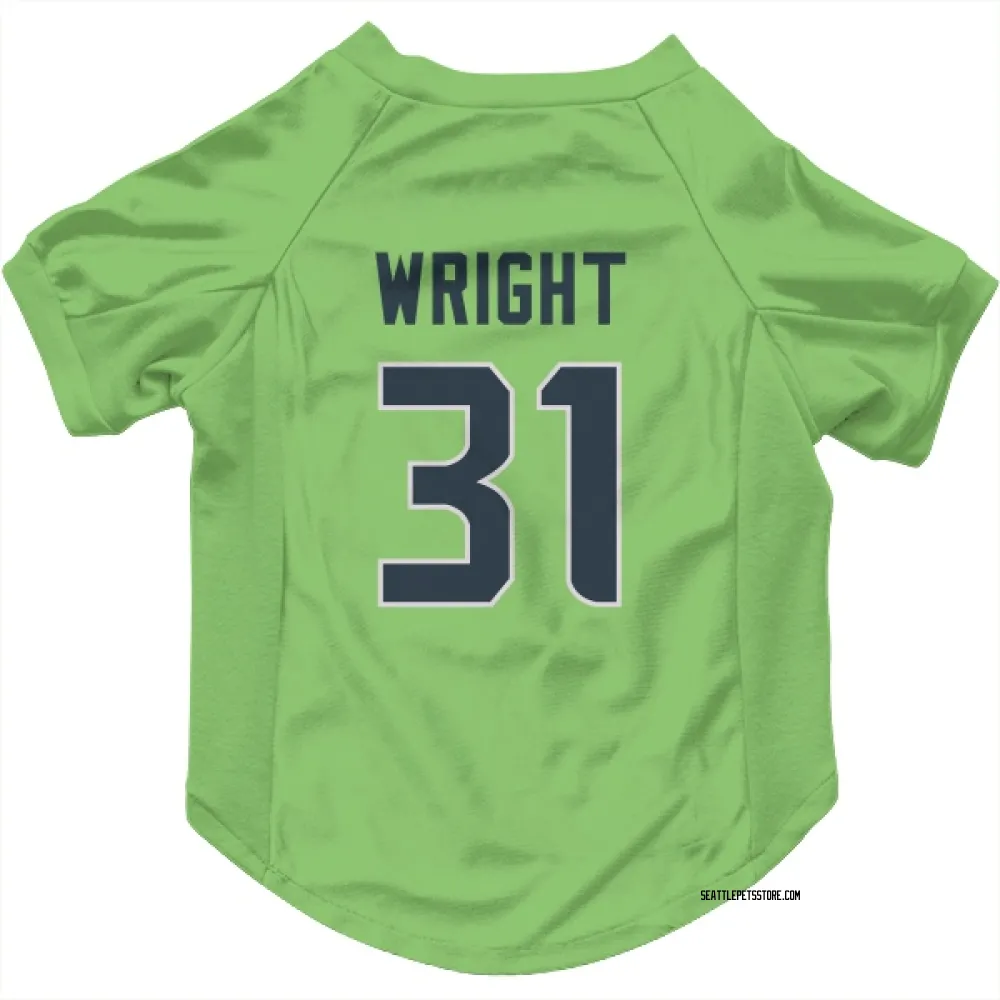 Seattle Seahawks Jacardia Wright Neon Green Pet Jersey for Dog & Cat