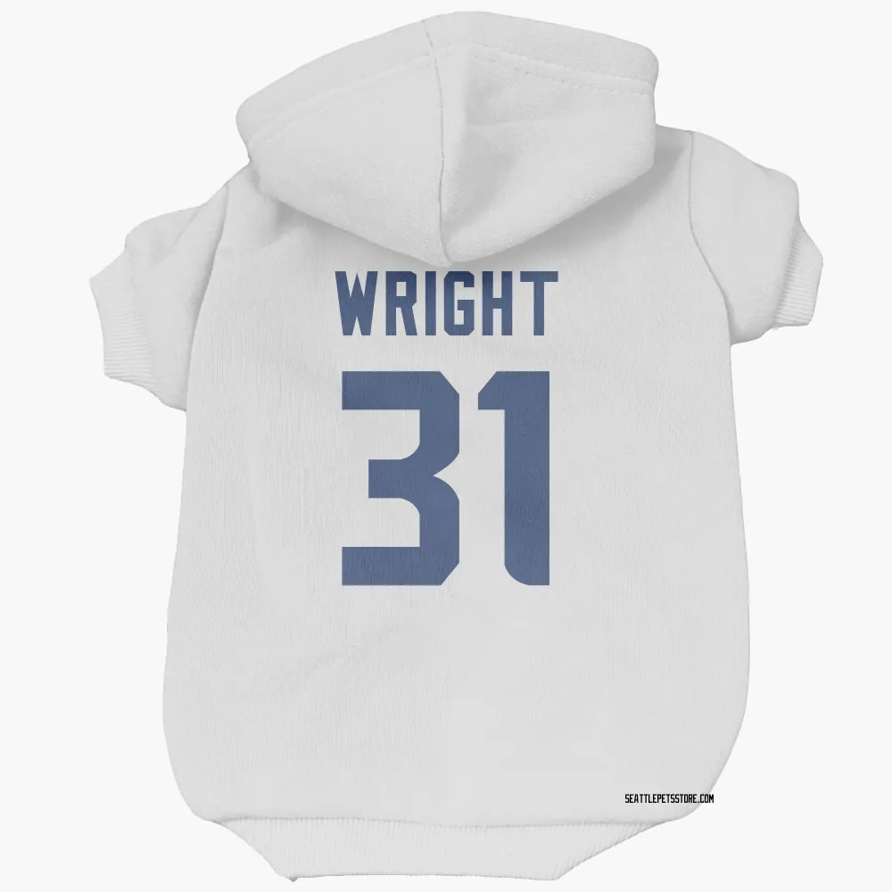 Seattle Seahawks Jacardia Wright White Pet Hoodie for Dog & Cat