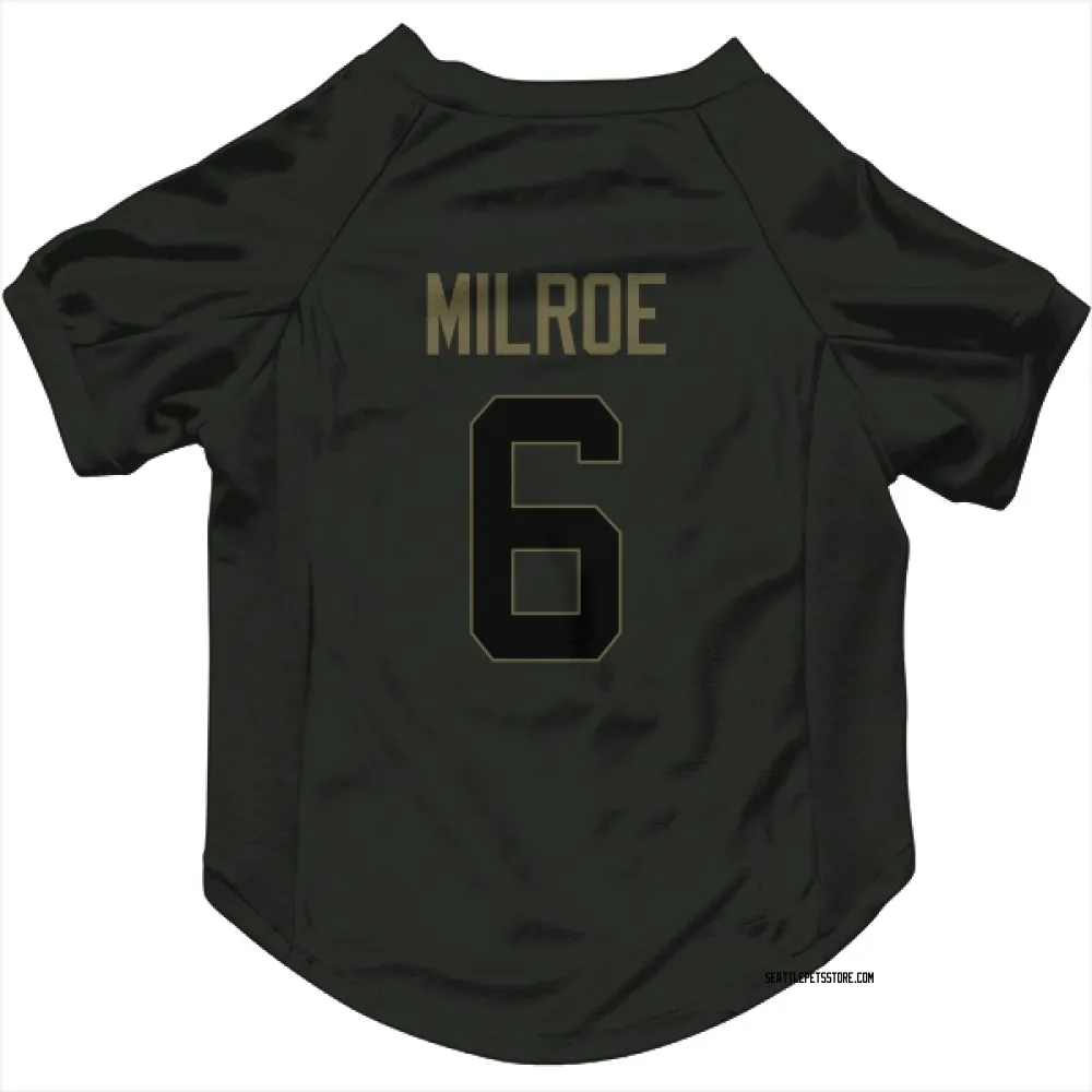 Seattle Seahawks Jalen Milroe Black Service Pet Jersey for Dog & Cat