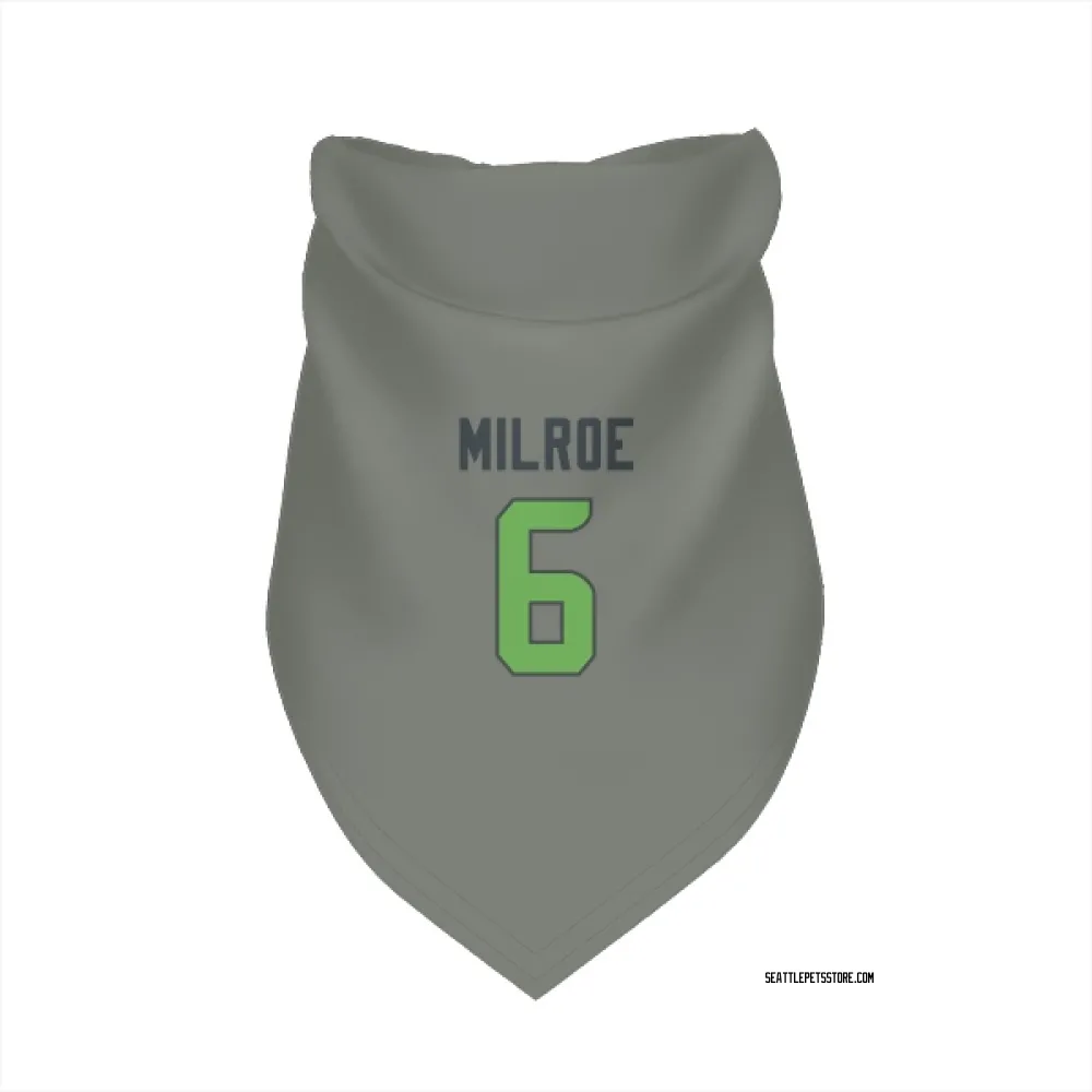 Seattle Seahawks Jalen Milroe Gray Neon Green Pet Bandana for Dog & Cat