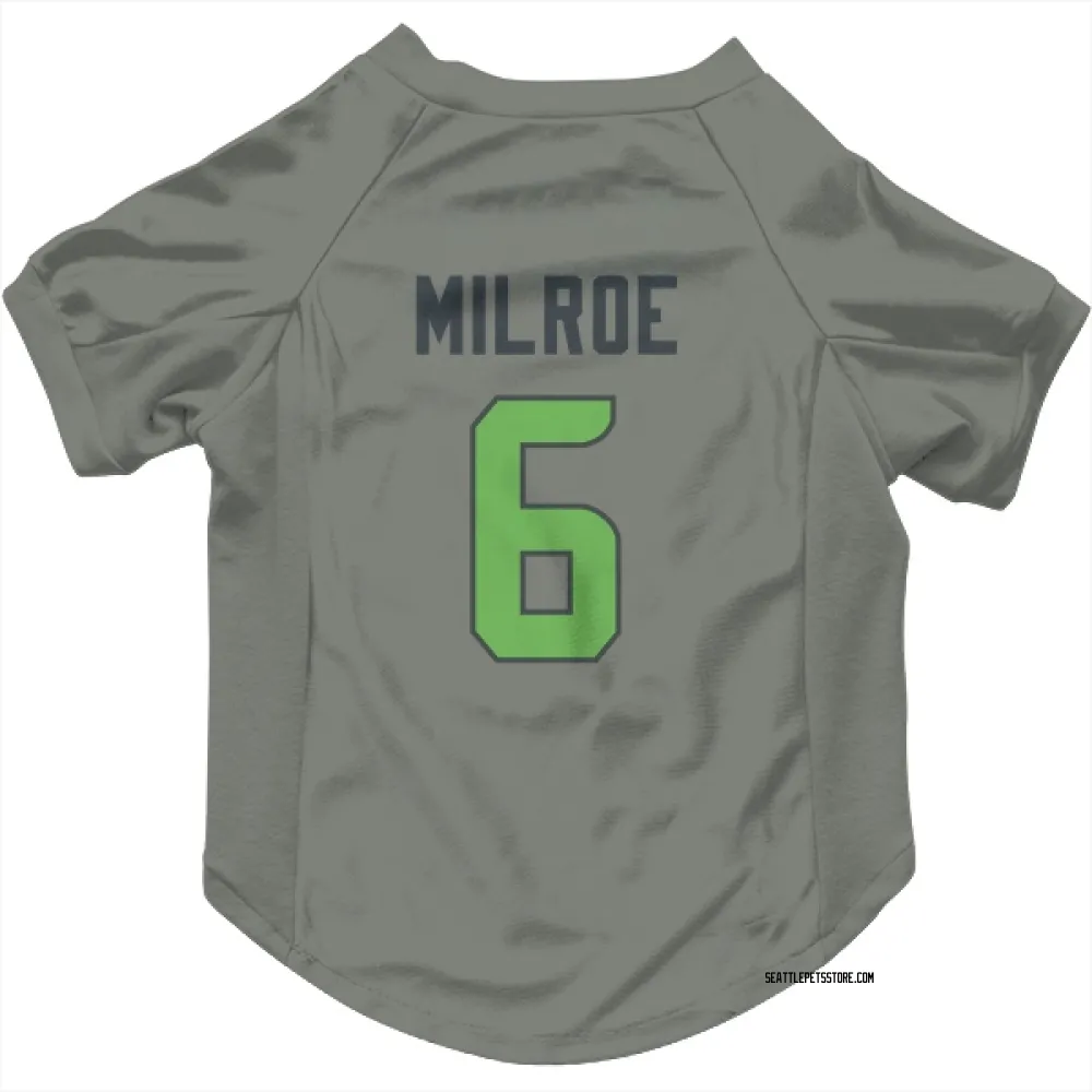 Seattle Seahawks Jalen Milroe Gray Neon Green Pet Jersey for Dog & Cat