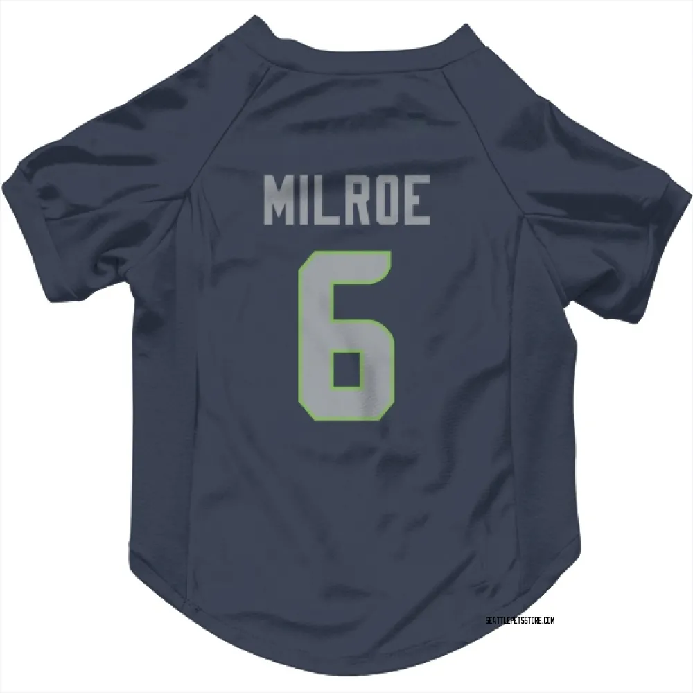 Seattle Seahawks Jalen Milroe Navy Pet Jersey for Dog & Cat