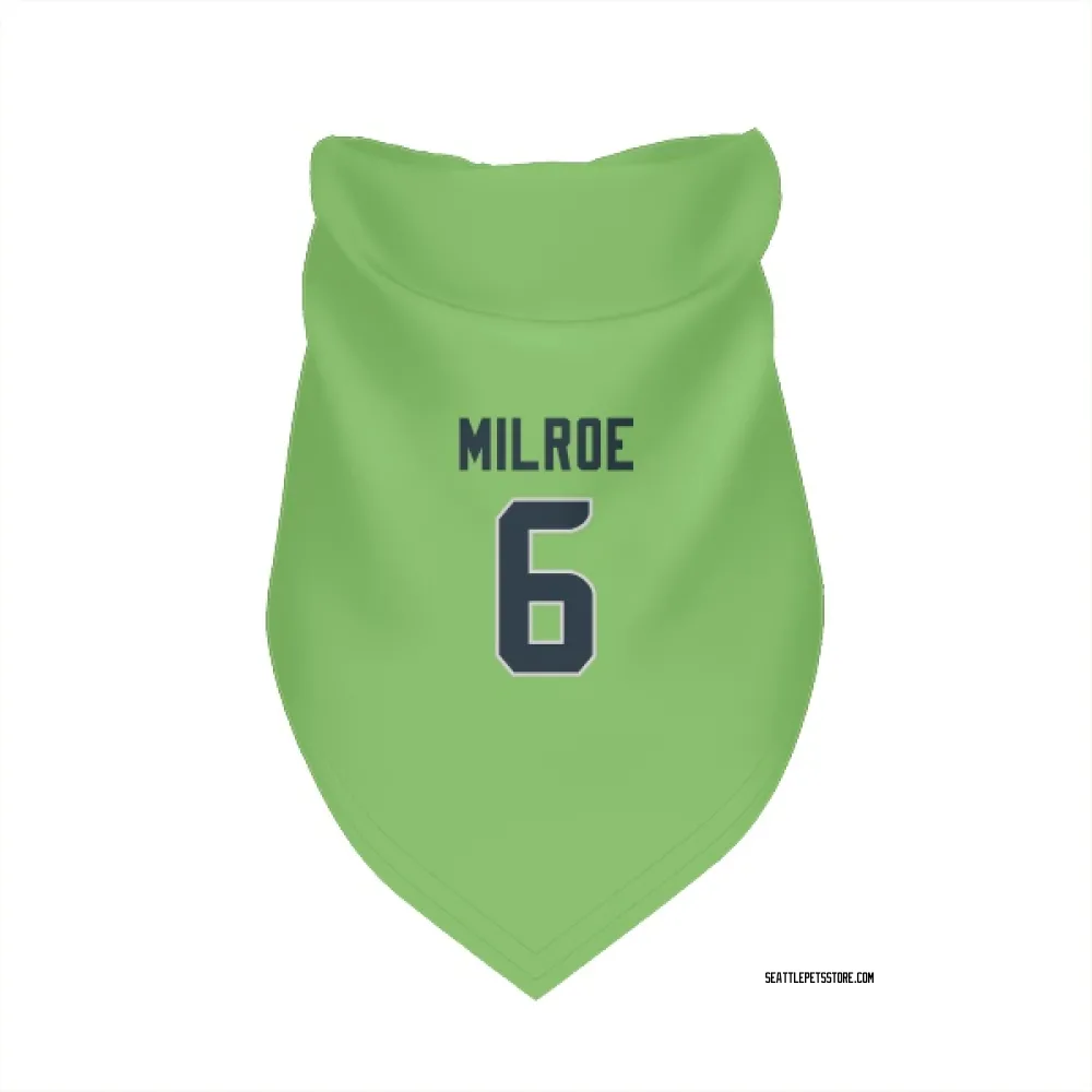 Seattle Seahawks Jalen Milroe Neon Green Pet Bandana for Dog & Cat