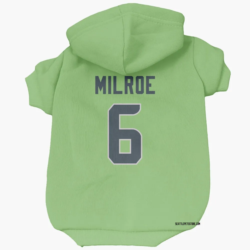 Seattle Seahawks Jalen Milroe Neon Green Pet Hoodie for Dog & Cat