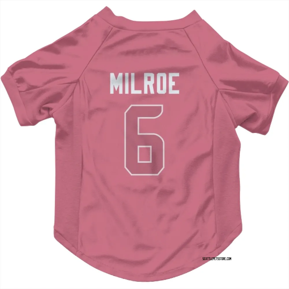 Seattle Seahawks Jalen Milroe Pink Pet Jersey for Dog & Cat
