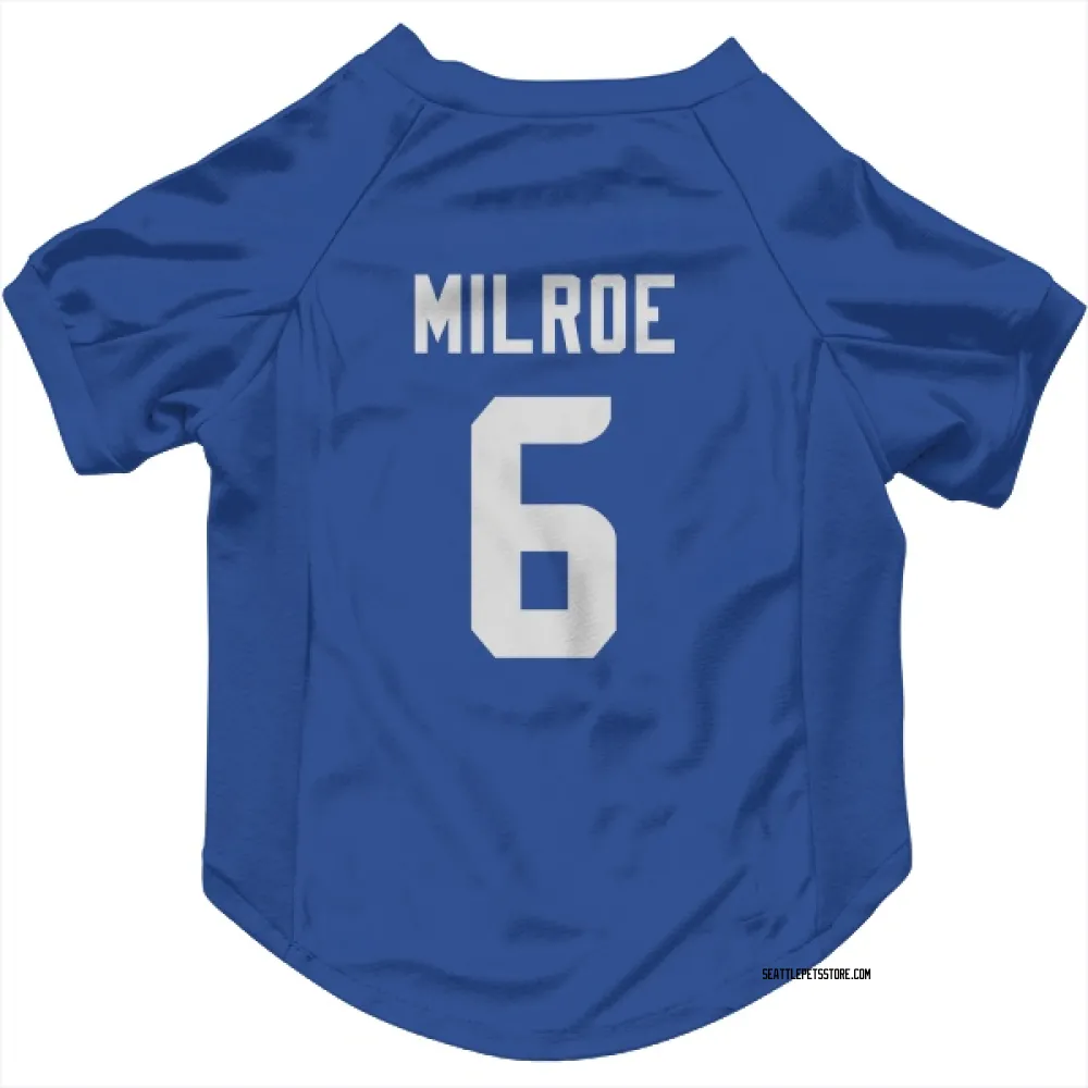 Seattle Seahawks Jalen Milroe Royal Pet Jersey for Dog & Cat