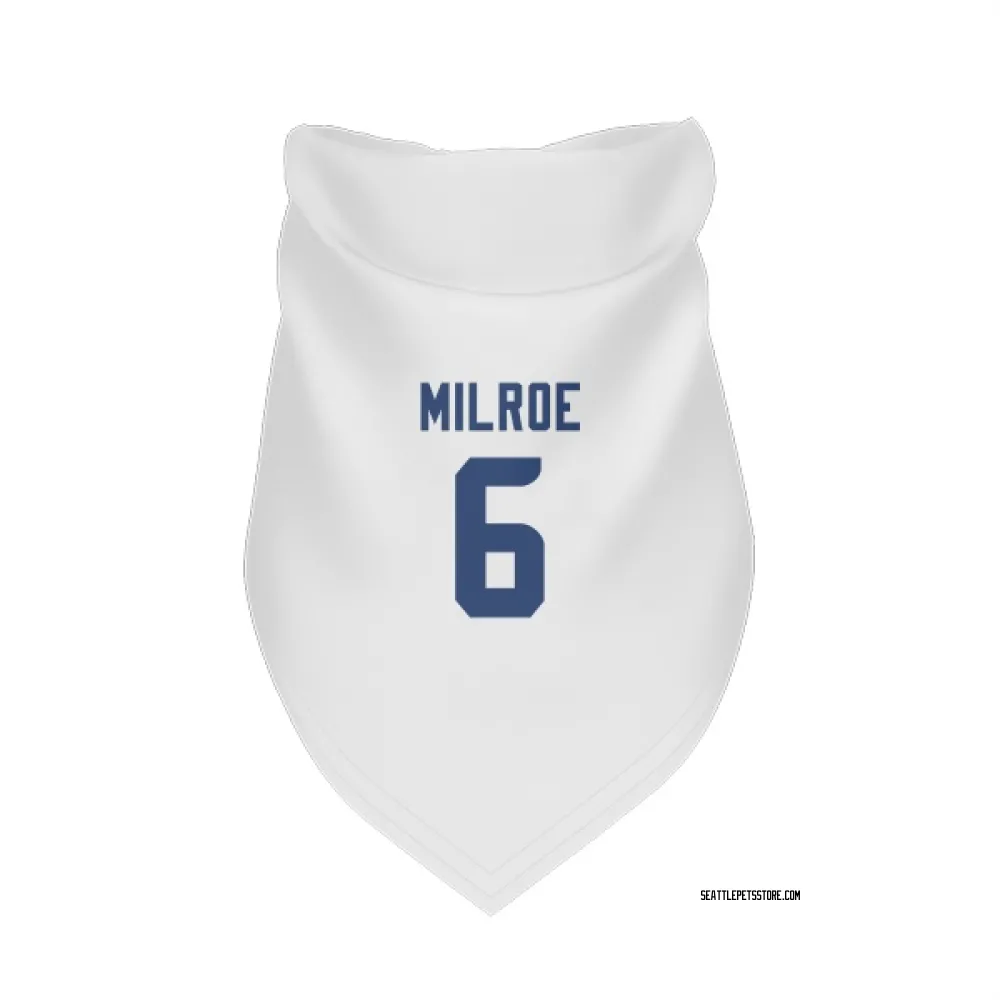 Seattle Seahawks Jalen Milroe White Pet Bandana for Dog & Cat