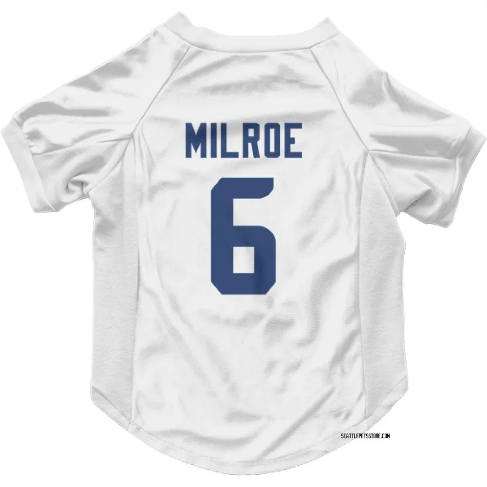 Seattle Seahawks Jalen Milroe White Pet Jersey for Dog & Cat