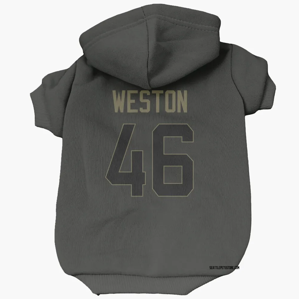 Seattle Seahawks Ja'Markis Weston Black Service Pet Hoodie for Dog & Cat