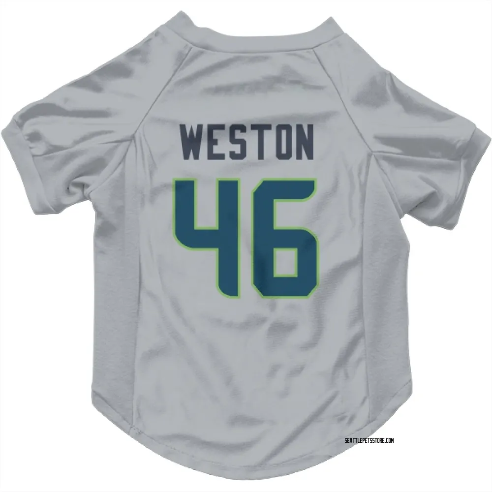 Seattle Seahawks Ja'Markis Weston Gray Pet Jersey for Dog & Cat